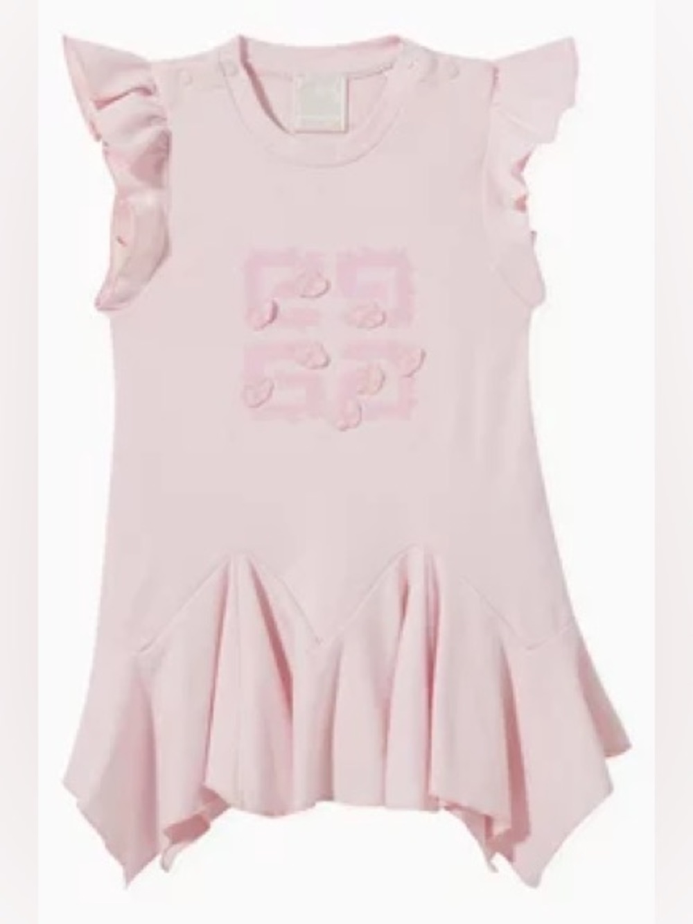 Givenchy Light Pink Ruffle-Trim Logo Dress